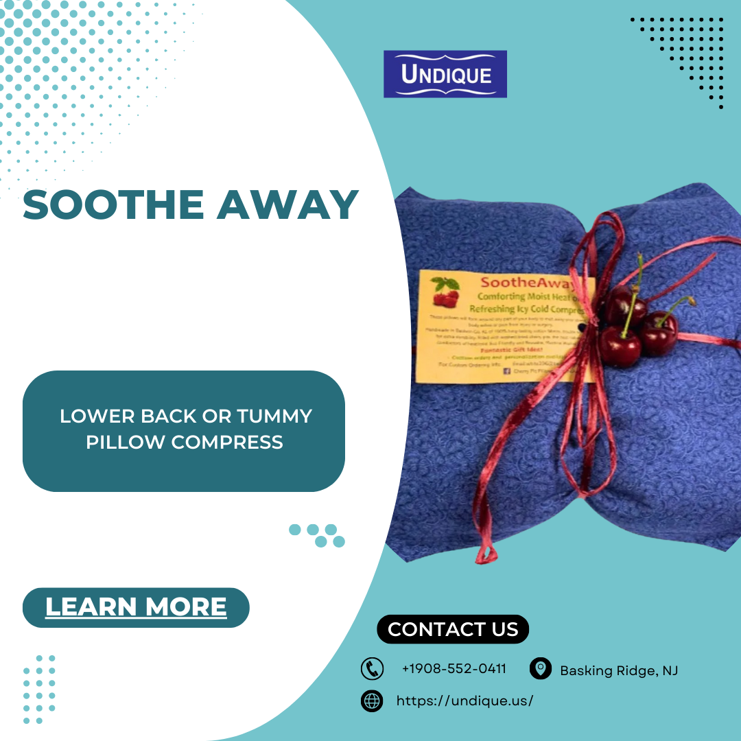 SootheAway Low Back or Tummy Pillow Compress - The perfect solution for targeted pain relief and comfort. Versatile design for lower back and abdominal use. Thermotherapy and cryotherapy technology. Portable and travel-ready. Ideal for menstrual cramps, back pain, and postpartum recovery.